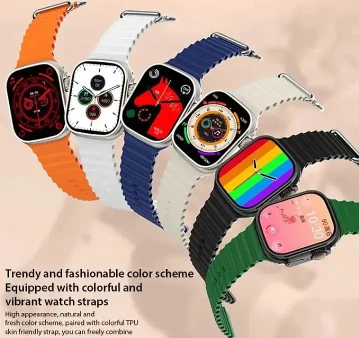 100% Orignal i20 Ultra Max Smart Watch for Men - 10 in 1 Smart watch With Airpods Pro & 7 Straps - Golden Smart Watch For men Women -Smart Watch With All Health & Sports Features - Airpods Pro Smart Watch Waterproof Smart Watch