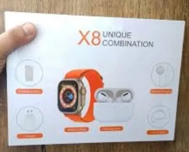 X8 Unique Combination Smart Watch  Smartwatch with Earbuds + Power Bank + Wireless Charger | Latest 4-in-1 Smart Watch