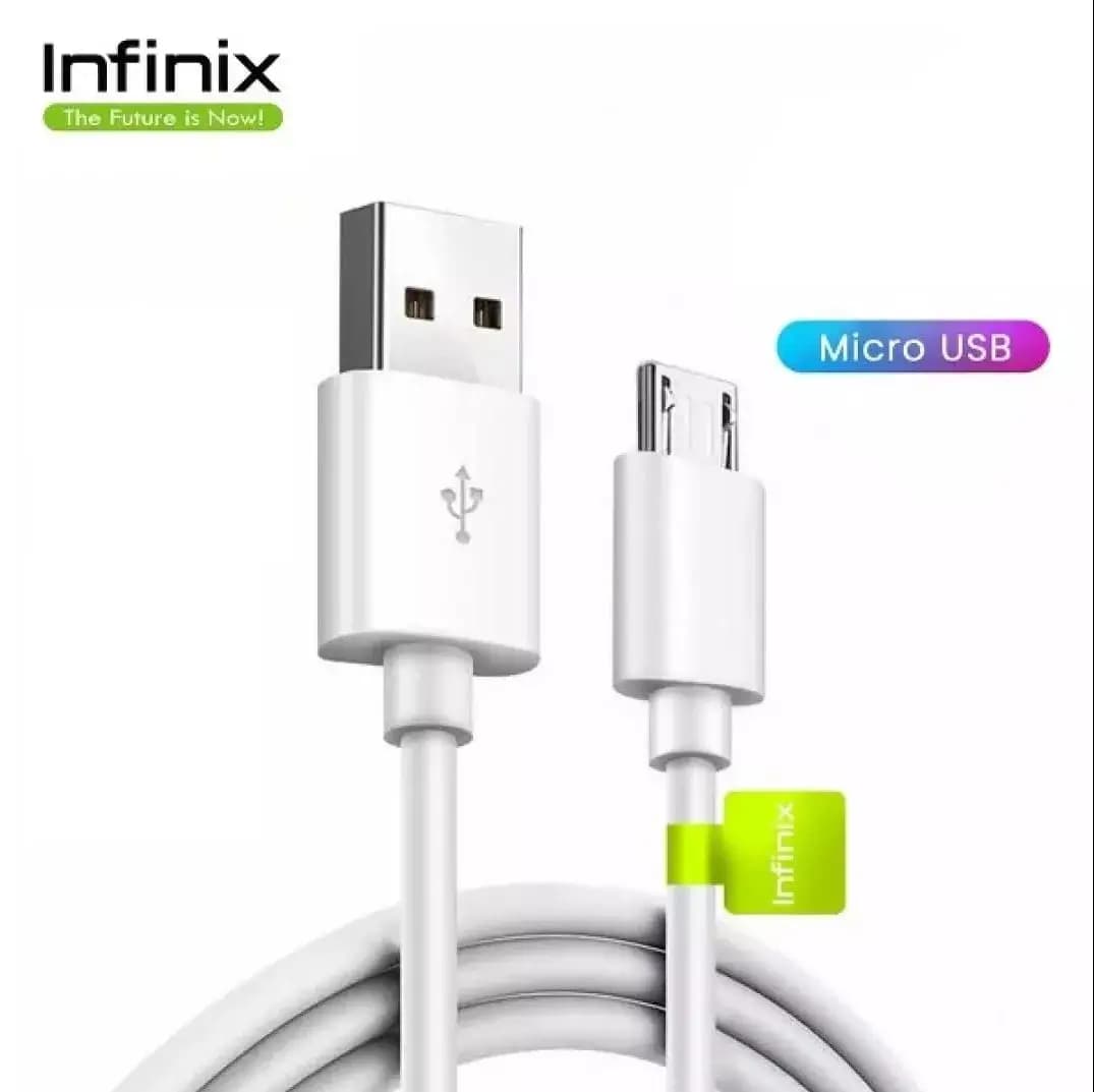 Infinix Micro USB Data Cable  Fast Charging & Sync Cable for Android Smartphones | Durable White Imported Cable