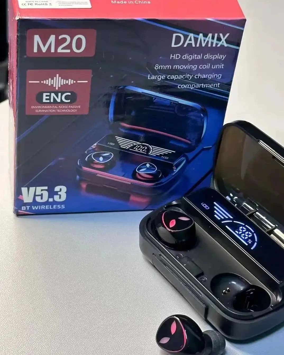 M20 TWS BT Wireless Bluetooth5.3 Earbuds 9D Stereo Touch Control Handfree Bluetooth Earphone M20 Earbuds V5.3 Wireless Bluetooth and Charging Power-Bank IPX7