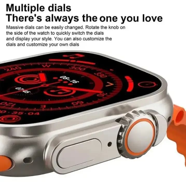 100% Orignal i20 Ultra Max Smart Watch for Men - 10 in 1 Smart watch With Airpods Pro & 7 Straps - Golden Smart Watch For men Women -Smart Watch With All Health & Sports Features - Airpods Pro Smart Watch Waterproof Smart Watch