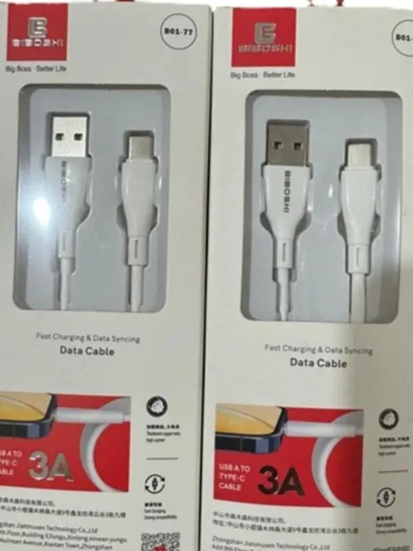 100% Original Biboshi 3A Micro USB & Type-C Cable | Fast Charging & Data Transfer | Premium Quality