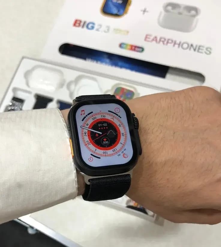 100% Orignal i20 Ultra Max Smart Watch for Men - 10 in 1 Smart watch With Airpods Pro & 7 Straps - Golden Smart Watch For men Women -Smart Watch With All Health & Sports Features - Airpods Pro Smart Watch Waterproof Smart Watch