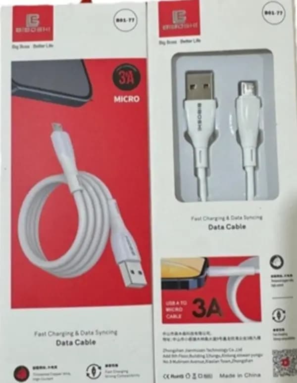 100% Original Biboshi 3A Micro USB & Type-C Cable | Fast Charging & Data Transfer | Premium Quality