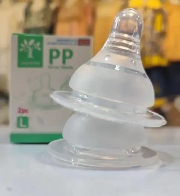 Double Lock Wide Neck Baby Nipple  Soft Silicone Feeding Nipples 2 Pcs | Anti-Colic, BPA Free, Safe for Infants  Happy Baby