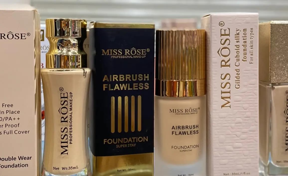 MISS ROSE Foundation  Airbrush Flawless, Double Wear & Gilded Silky Finish | Full Coverage, Long Lasting & Waterproof