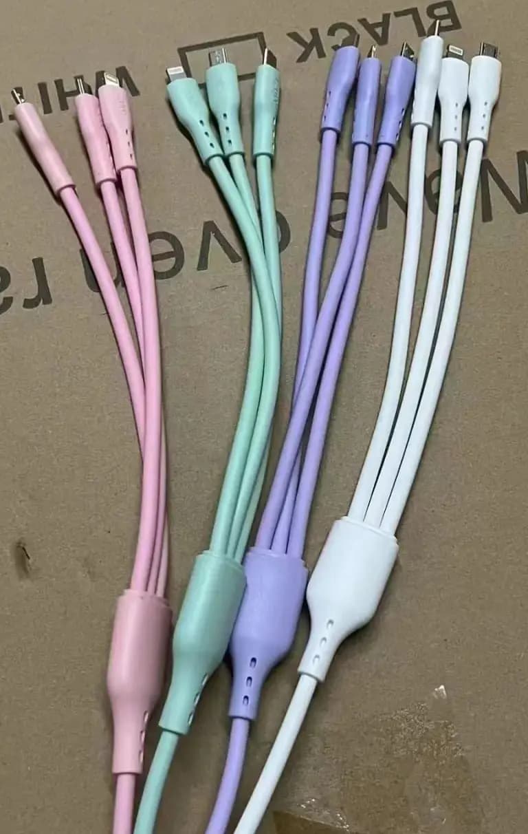 100% Pure Copper Imported 3 in 1 iPhone, Type c and Micro Pure Copper Type C Fast Charging Cable 60 watt with 24 months warranty 3 in 1 super fast charging cable