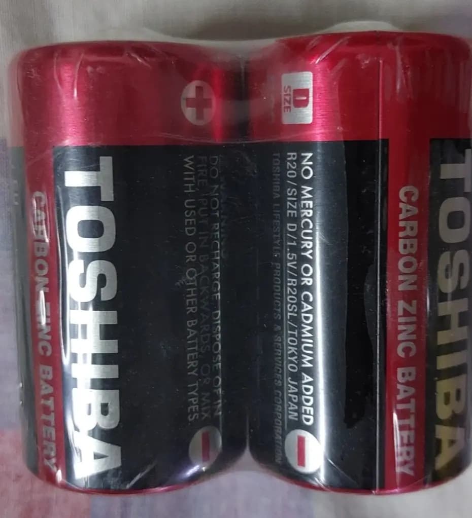 Original TOSHIBA D Size Cell  Super Heavy Duty Batteries for Electric Geysers & Stoves (Pack of 2)