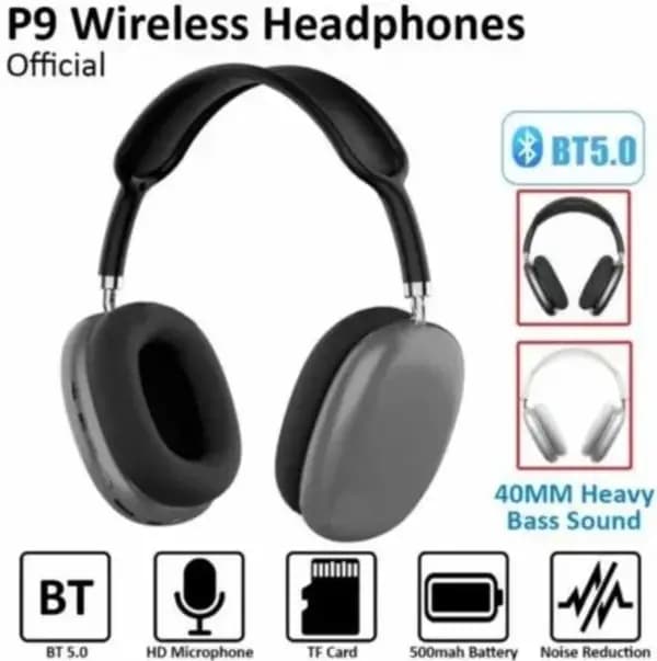 P9 Wireless Bluetooth Headphones With Mic Headsets Stereo Sound Earphones Sports Gaming Headphones Supports TF Headphones