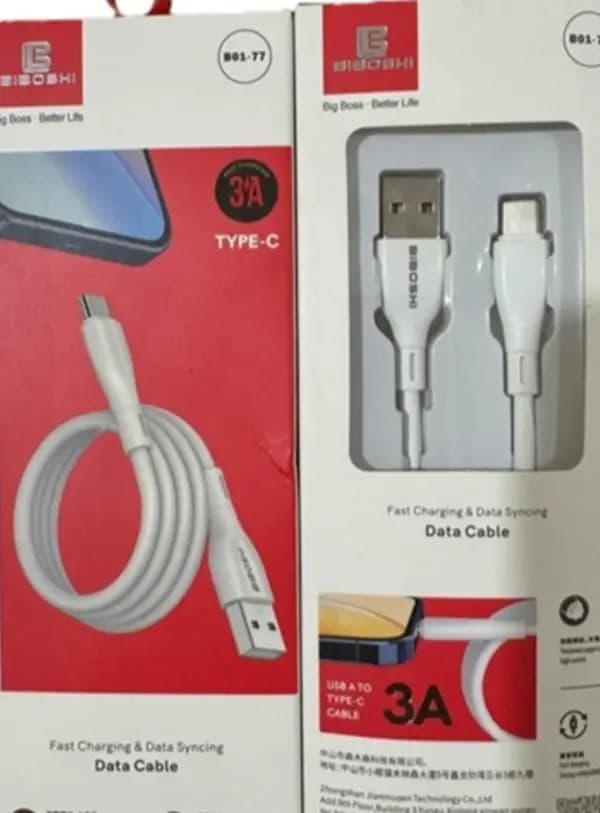 100% Original Biboshi 3A Micro USB & Type-C Cable | Fast Charging & Data Transfer | Premium Quality