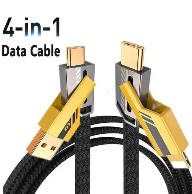 4-in-1 65W Fast Charging USB to Type-C PD Cable  Multi-Device Charger for iPhone 15/14/13 Pro Max, Samsung, Xiaomi, Huawei, MacBook, and More